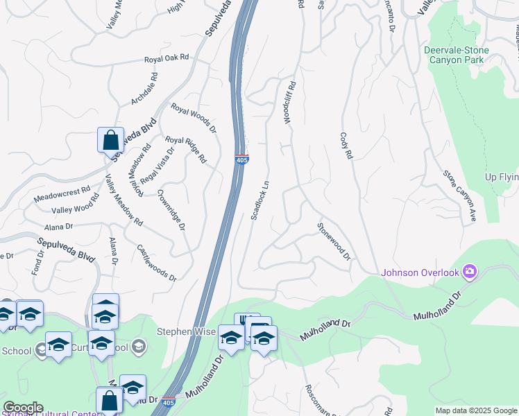 map of restaurants, bars, coffee shops, grocery stores, and more near 3610 Scadlock Lane in Los Angeles