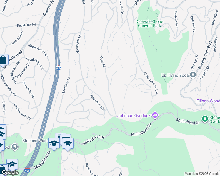 map of restaurants, bars, coffee shops, grocery stores, and more near 3609 Cody Road in Los Angeles
