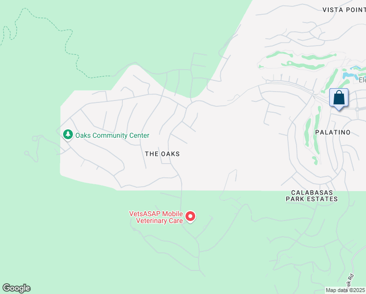 map of restaurants, bars, coffee shops, grocery stores, and more near 25308 Prado De Las Estrellas in Calabasas