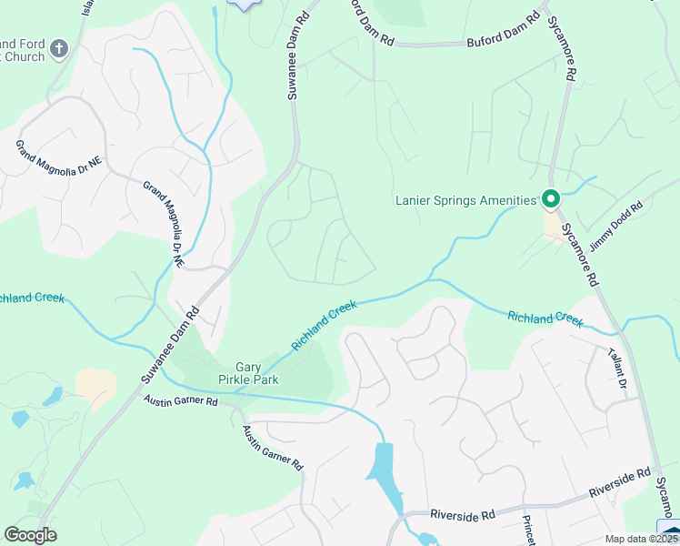 map of restaurants, bars, coffee shops, grocery stores, and more near 679 Barley Hill Lane Northeast in Sugar Hill
