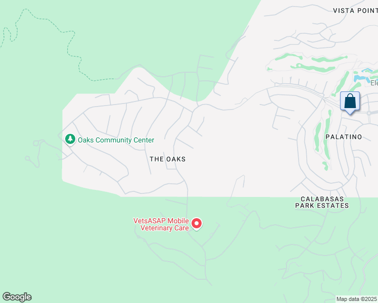 map of restaurants, bars, coffee shops, grocery stores, and more near 25308 Prado De Las Estrellas in Calabasas