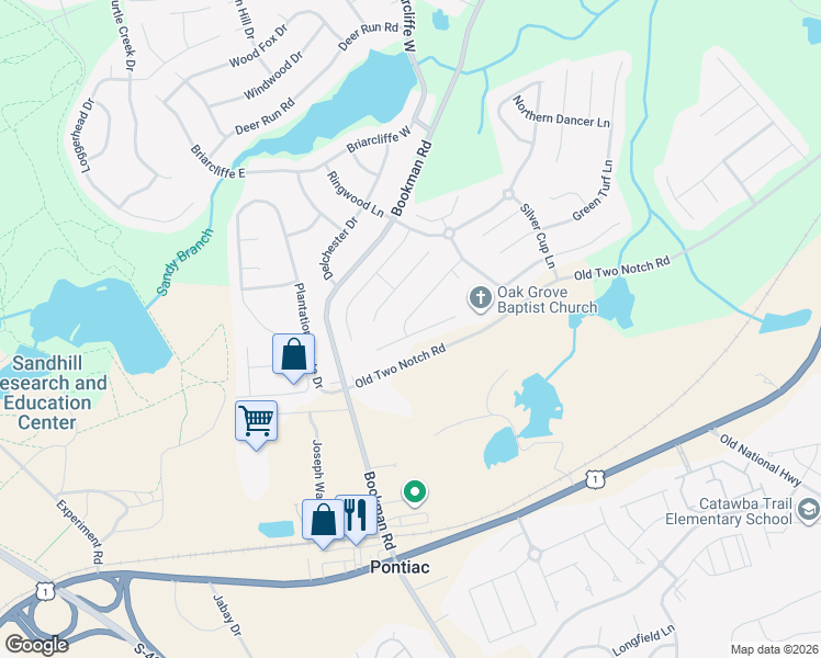 map of restaurants, bars, coffee shops, grocery stores, and more near 228 Seabiscuit Lane in Elgin