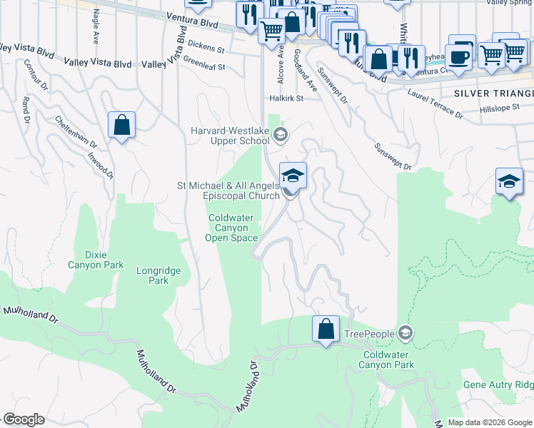 map of restaurants, bars, coffee shops, grocery stores, and more near 3635 Potosi Avenue in Los Angeles