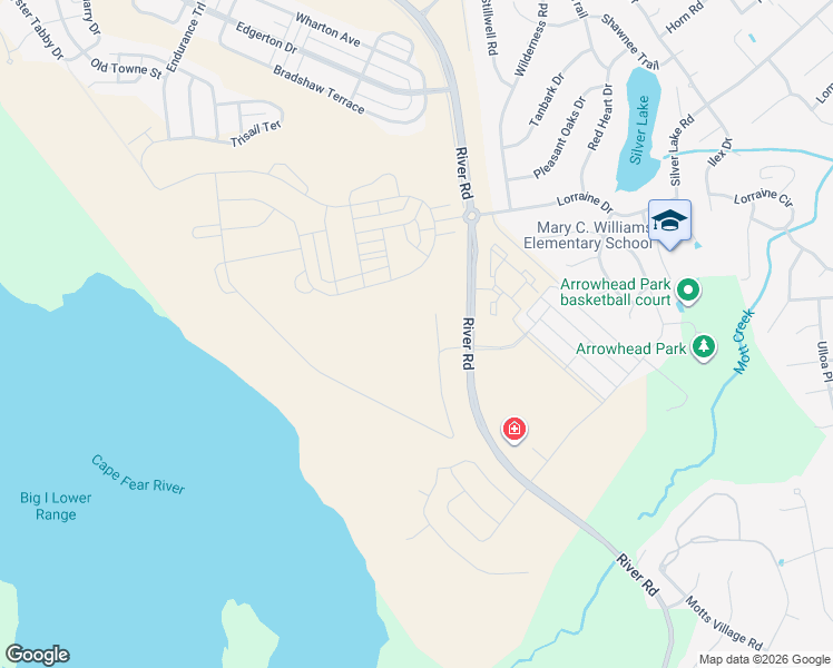 map of restaurants, bars, coffee shops, grocery stores, and more near River Road in Wilmington