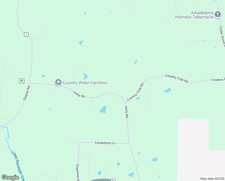 map of restaurants, bars, coffee shops, grocery stores, and more near 756 Unity Road in Arkadelphia