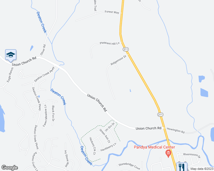 map of restaurants, bars, coffee shops, grocery stores, and more near 5552 Ridgemoor Drive in Braselton
