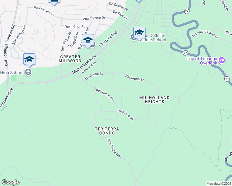 map of restaurants, bars, coffee shops, grocery stores, and more near 22424 Calipatria Drive in Calabasas
