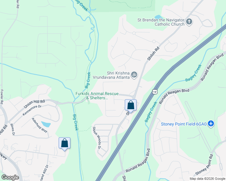 map of restaurants, bars, coffee shops, grocery stores, and more near 5108 Union Hill Road in Cumming