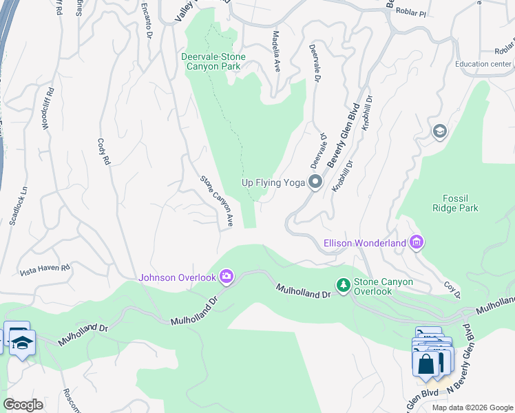 map of restaurants, bars, coffee shops, grocery stores, and more near 3635 Fawndale Place in Los Angeles