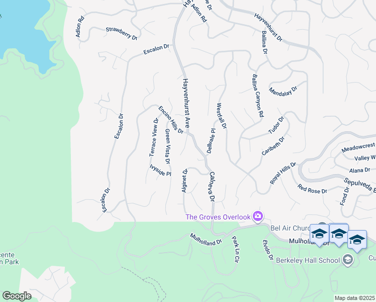 map of restaurants, bars, coffee shops, grocery stores, and more near 3616 Hayvenhurst Avenue in Los Angeles