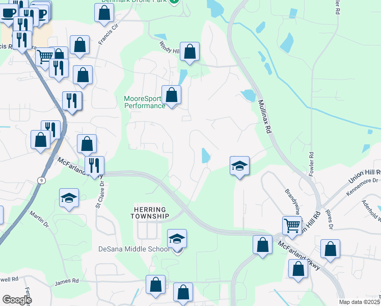 map of restaurants, bars, coffee shops, grocery stores, and more near 463 Windstone Trail in Alpharetta