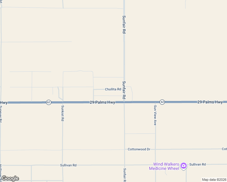 map of restaurants, bars, coffee shops, grocery stores, and more near 64873 Chollita Road in Joshua Tree