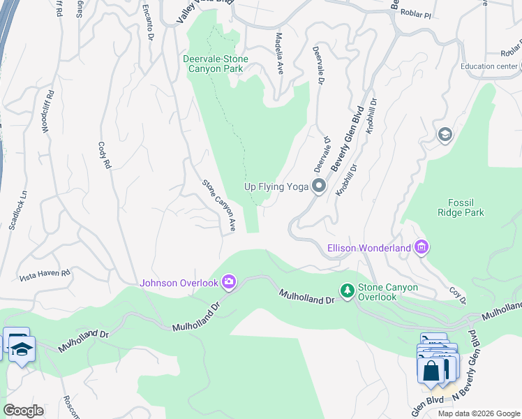 map of restaurants, bars, coffee shops, grocery stores, and more near 3635 Fawndale Place in Los Angeles