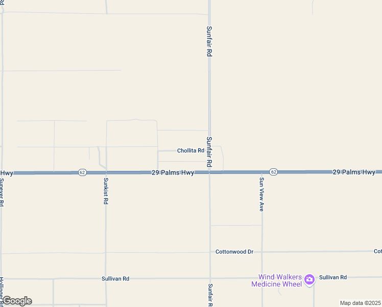 map of restaurants, bars, coffee shops, grocery stores, and more near 64873 Chollita Road in Joshua Tree