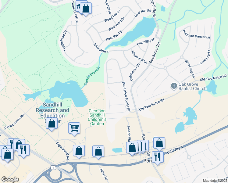 map of restaurants, bars, coffee shops, grocery stores, and more near 615 Plantation Pointe Drive in Elgin