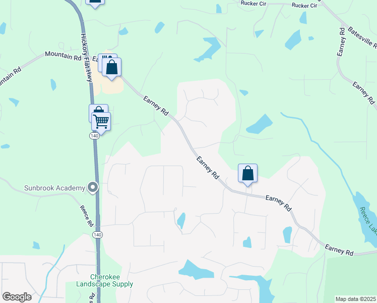 map of restaurants, bars, coffee shops, grocery stores, and more near 429 Old Country Place in Woodstock