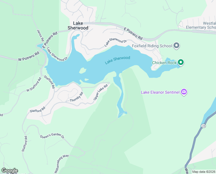 map of restaurants, bars, coffee shops, grocery stores, and more near 476 Upper Lake Road in Westlake Village