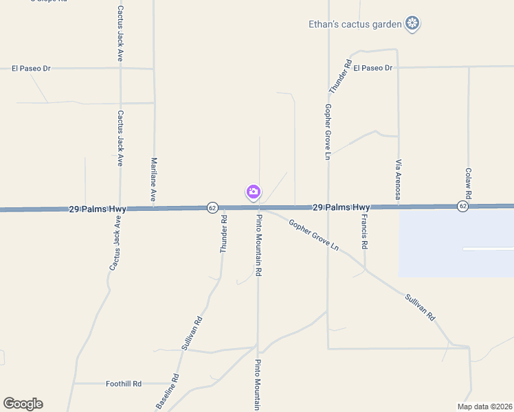 map of restaurants, bars, coffee shops, grocery stores, and more near 77210 Pinto Mountain Road in Twentynine Palms