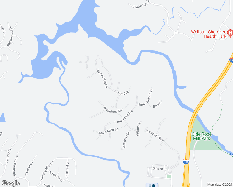 map of restaurants, bars, coffee shops, grocery stores, and more near 212 Ashland Drive in Woodstock