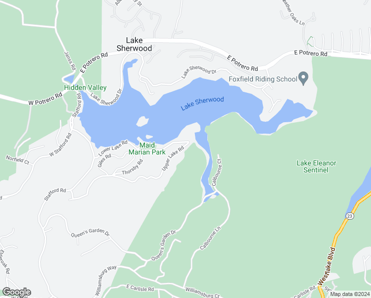 map of restaurants, bars, coffee shops, grocery stores, and more near 476 Upper Lake Road in Westlake Village