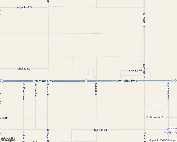 map of restaurants, bars, coffee shops, grocery stores, and more near 64426 Chollita Road in Joshua Tree
