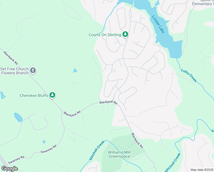 map of restaurants, bars, coffee shops, grocery stores, and more near 7813 Brass Lantern Drive in Flowery Branch