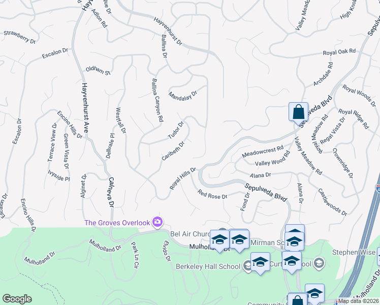 map of restaurants, bars, coffee shops, grocery stores, and more near 3609 Sapphire Drive in Los Angeles
