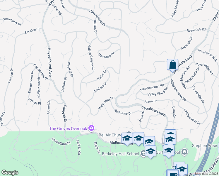 map of restaurants, bars, coffee shops, grocery stores, and more near 3609 Sapphire Drive in Los Angeles