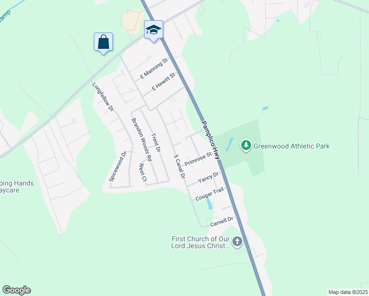 map of restaurants, bars, coffee shops, grocery stores, and more near 3108 South Canal Drive in Florence