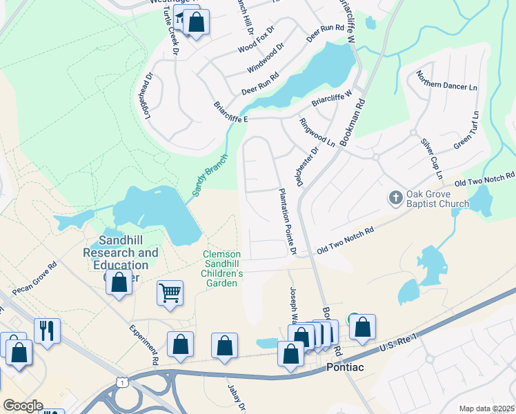 map of restaurants, bars, coffee shops, grocery stores, and more near 613 Plantation Pointe Drive in Elgin