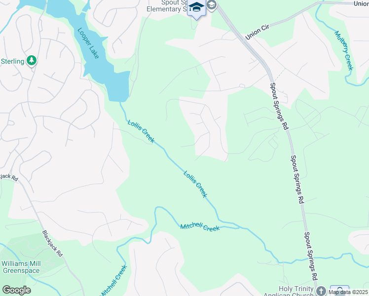 map of restaurants, bars, coffee shops, grocery stores, and more near 6818 Spout Springs Road in Flowery Branch