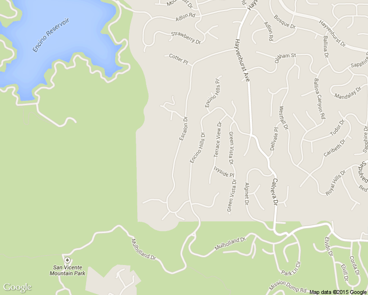 map of restaurants, bars, coffee shops, grocery stores, and more near 17084 Escalon Drive in Los Angeles