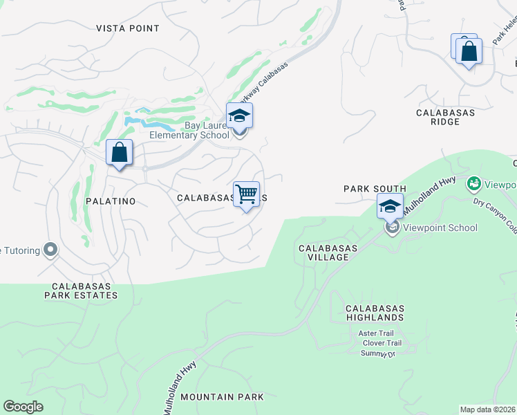 map of restaurants, bars, coffee shops, grocery stores, and more near 24816 Paseo Primario in Calabasas