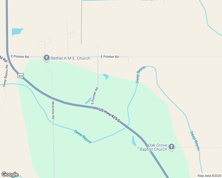 map of restaurants, bars, coffee shops, grocery stores, and more near 2481 South Pointer Road in Pine Bluff