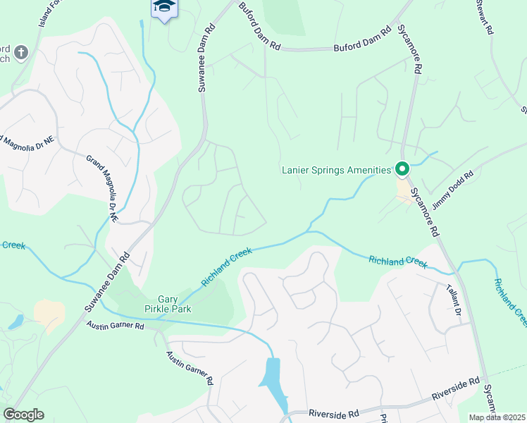 map of restaurants, bars, coffee shops, grocery stores, and more near 6298 Pierless Avenue Northeast in Sugar Hill