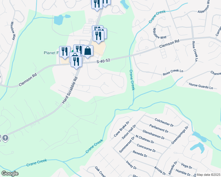 map of restaurants, bars, coffee shops, grocery stores, and more near 26 Reidy Court in Columbia