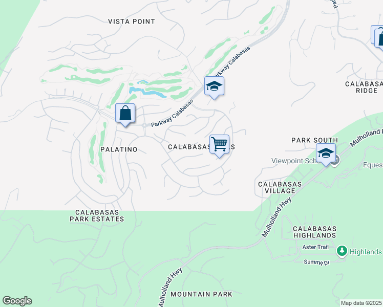 map of restaurants, bars, coffee shops, grocery stores, and more near 24735 Calle Conejo in Calabasas