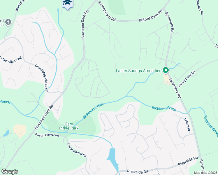map of restaurants, bars, coffee shops, grocery stores, and more near 6298 Pierless Avenue Northeast in Sugar Hill