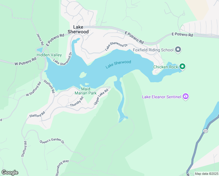 map of restaurants, bars, coffee shops, grocery stores, and more near 500 Lower Lake Road in Westlake Village