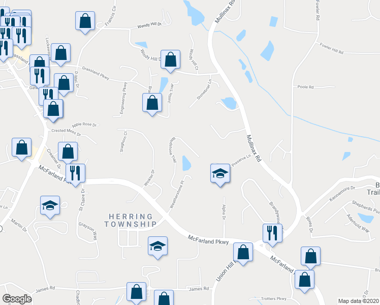 map of restaurants, bars, coffee shops, grocery stores, and more near 550 Windstone Trail in Alpharetta