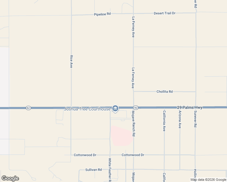 map of restaurants, bars, coffee shops, grocery stores, and more near 6224 Pelican Avenue in Joshua Tree