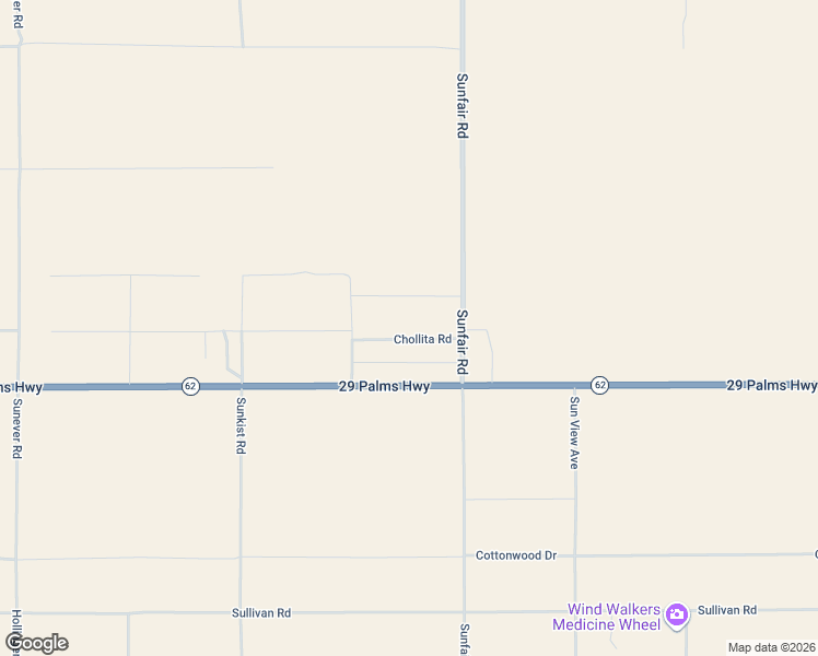 map of restaurants, bars, coffee shops, grocery stores, and more near 64794 Chollita Road in Joshua Tree