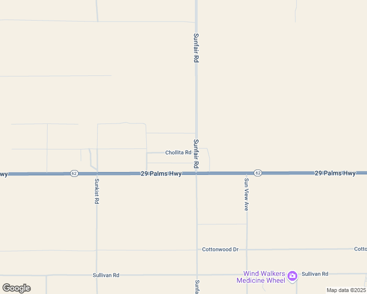 map of restaurants, bars, coffee shops, grocery stores, and more near 64850 Chollita Road in Joshua Tree