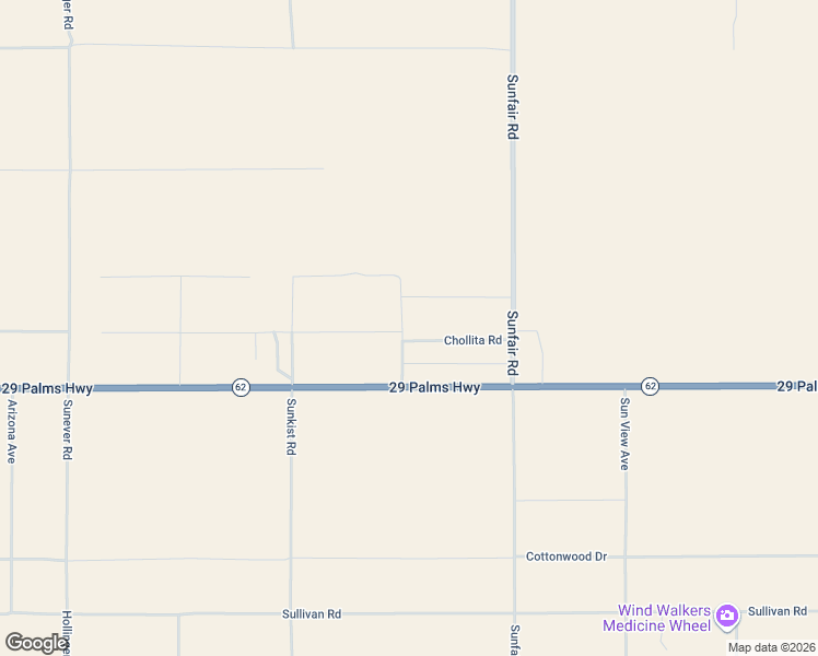 map of restaurants, bars, coffee shops, grocery stores, and more near 64714 Chollita Road in Joshua Tree