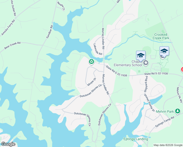 map of restaurants, bars, coffee shops, grocery stores, and more near 108 Moyer Dr in Chapin