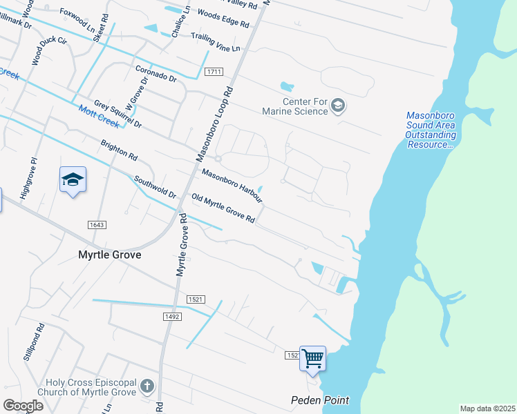map of restaurants, bars, coffee shops, grocery stores, and more near 5300 Southwind Drive in Wilmington