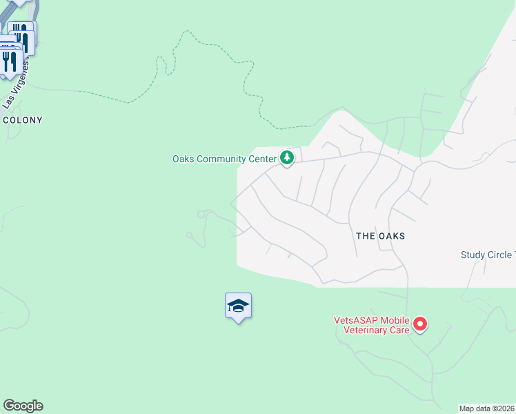 map of restaurants, bars, coffee shops, grocery stores, and more near 25551 Prado De Oro in Calabasas