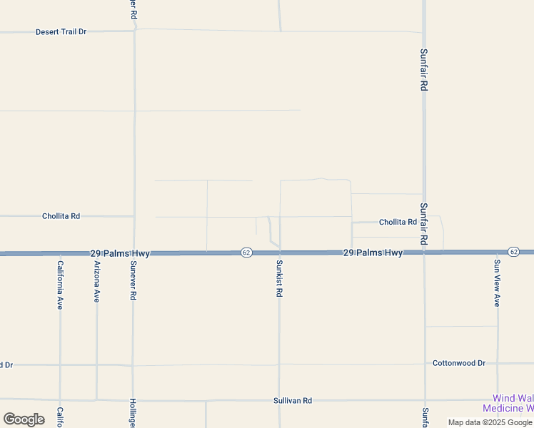 map of restaurants, bars, coffee shops, grocery stores, and more near 64426 Chollita Road in Joshua Tree