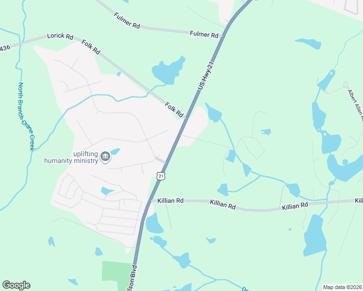 map of restaurants, bars, coffee shops, grocery stores, and more near 1006 Pond Valley Road in Blythewood