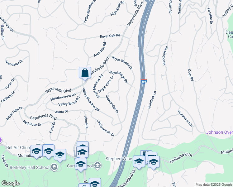 map of restaurants, bars, coffee shops, grocery stores, and more near 5653 Crownridge Place in Los Angeles